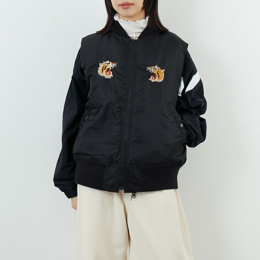 BLACK&&モデル身長：162cm 着用サイズ：XS&&