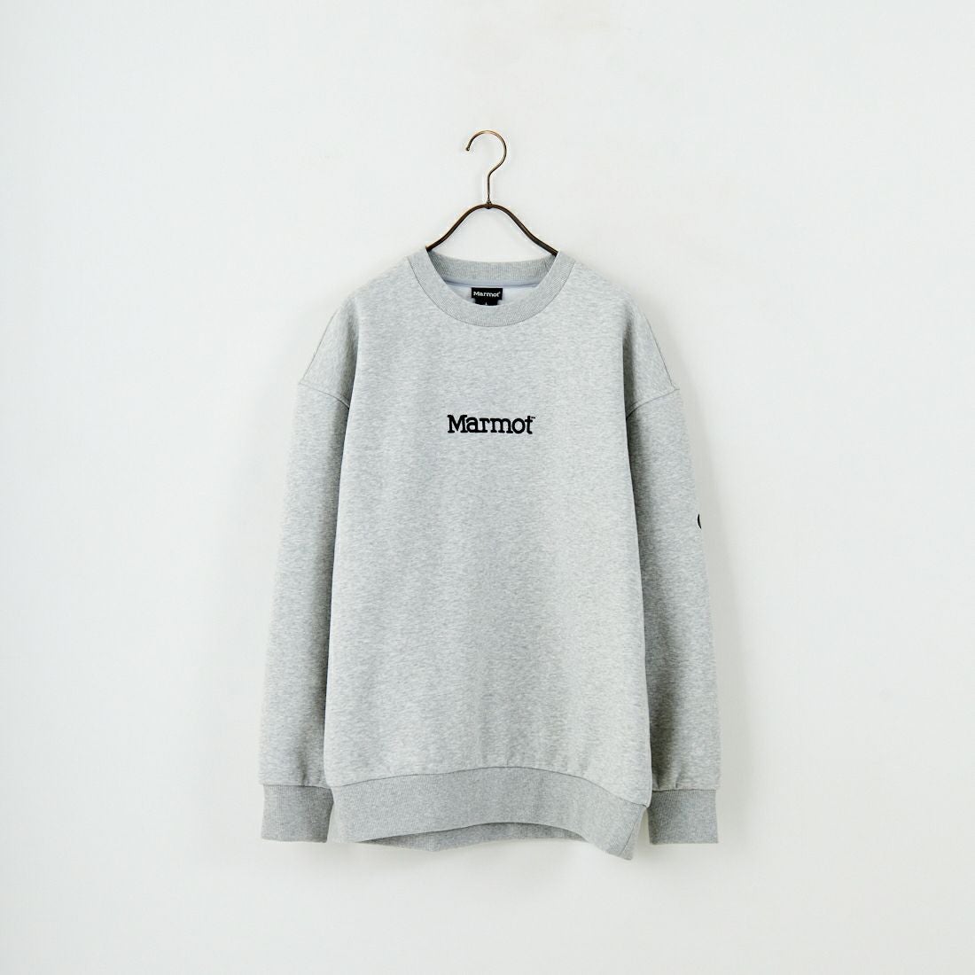 Marmot [マーモット] 別注 ブランド刺繍ロゴ クルーネックスウェット [MTFW25USW364IN-JF] TOP GRAY