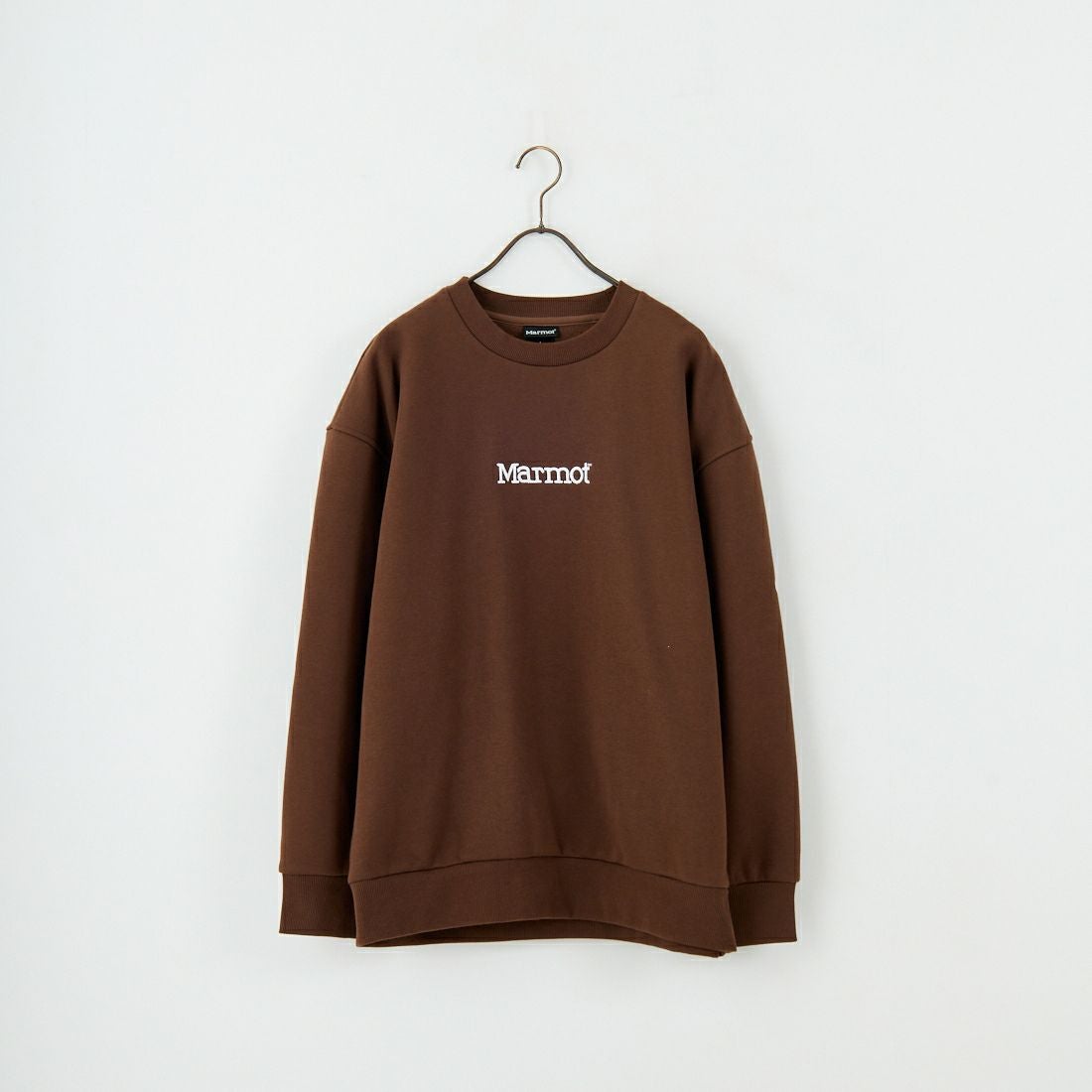 Marmot [マーモット] 別注 ブランド刺繍ロゴ クルーネックスウェット [MTFW25USW364IN-JF] BROWN