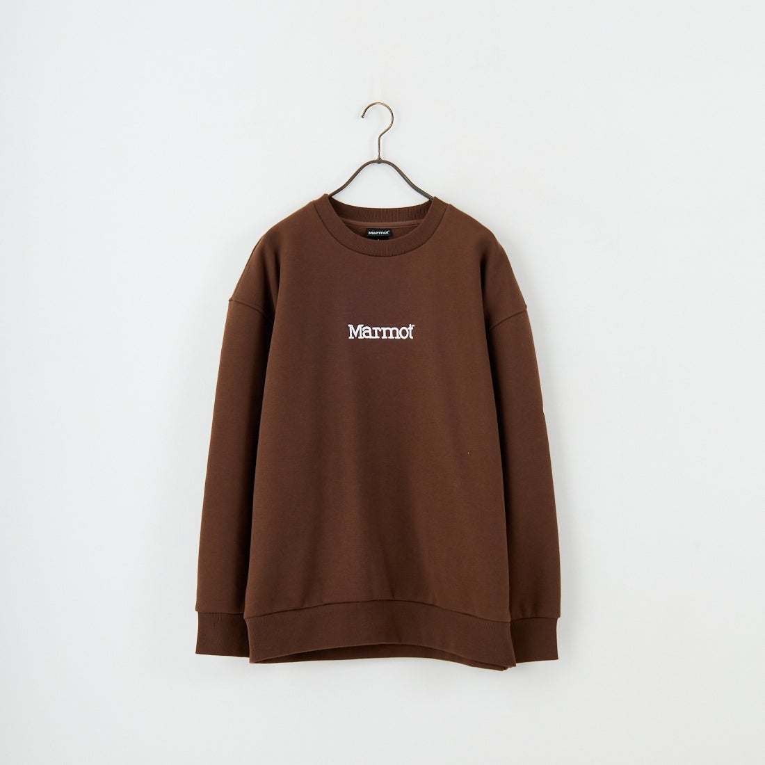 Marmot [マーモット] 別注 ブランド刺繍ロゴ クルーネックスウェット [MTFW25USW364IN-JF] BROWN