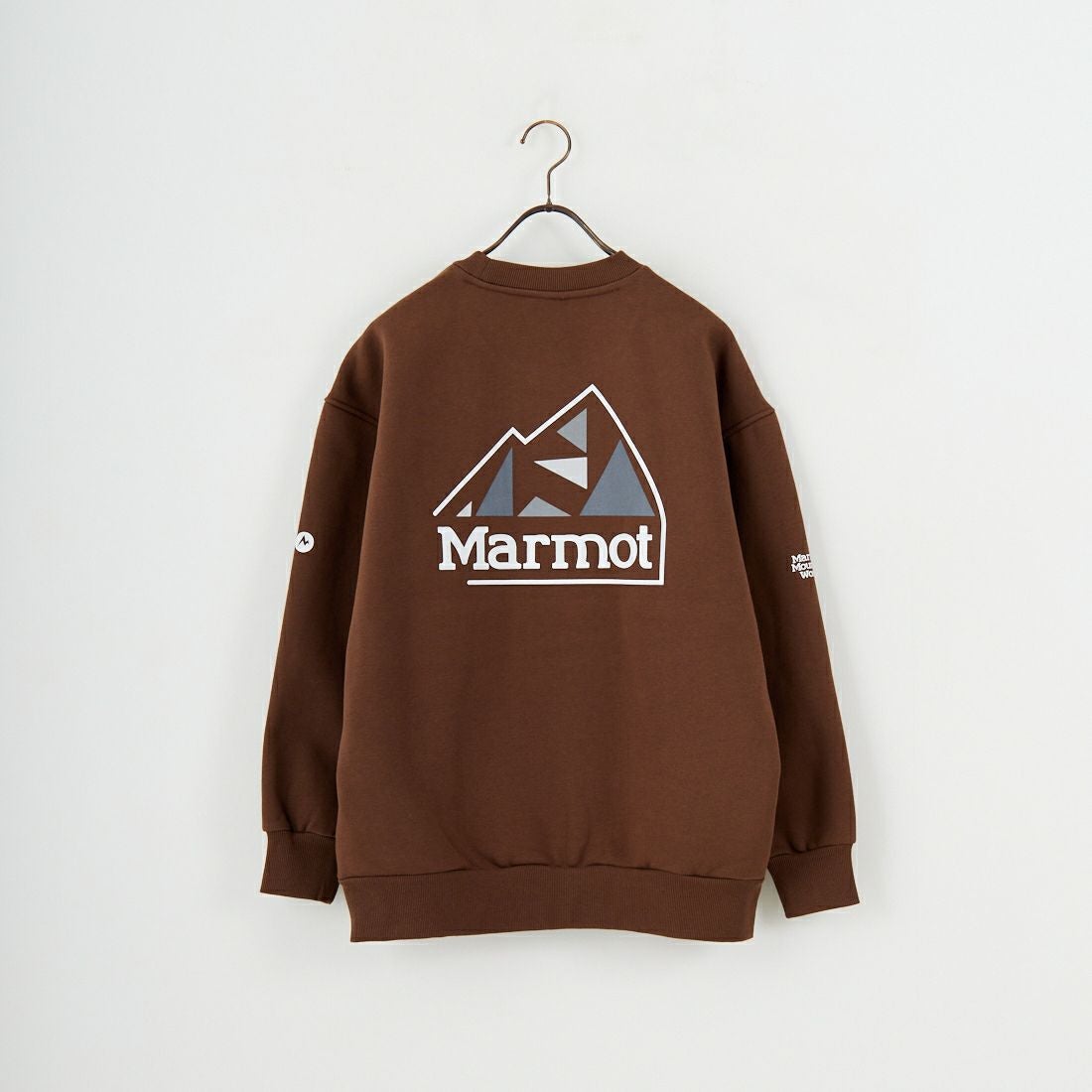 Marmot [マーモット] 別注 ブランドロゴ バックプリントスウェット [MTFW25USW362IN-JF] BROWN