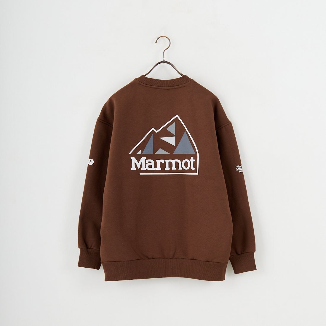 Marmot [マーモット] 別注 ブランドロゴ バックプリントスウェット [MTFW25USW362IN-JF] BROWN