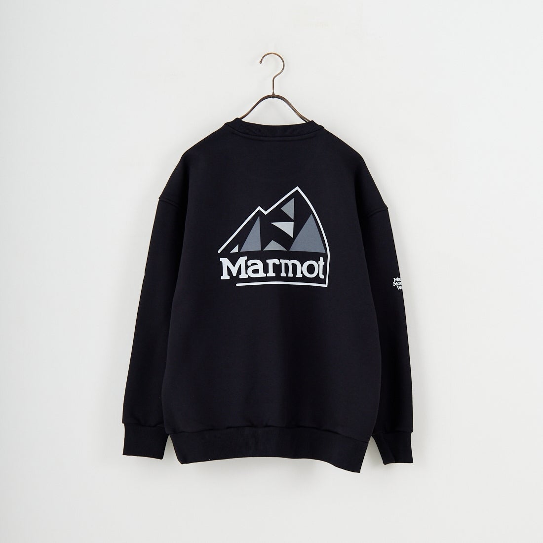 Marmot [マーモット] 別注 ブランドロゴ バックプリントスウェット [MTFW25USW362IN-JF] BLACK