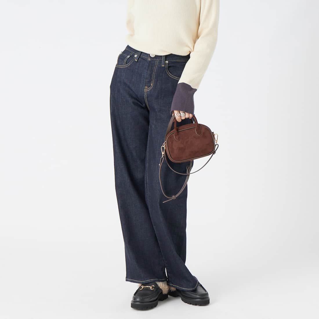 RED CARD TOKYO [レッドカード トーキョー] 35th Anniversary ワイドデニムパンツ [26W10101RNS] RINSE &&モデル身長：162cm 着用サイズ：22&&