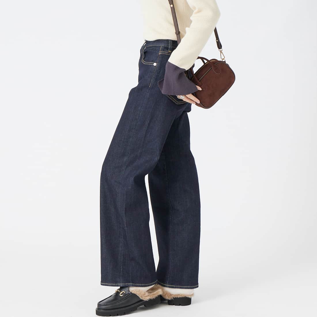 RED CARD TOKYO [レッドカード トーキョー] 35th Anniversary ワイドデニムパンツ [26W10101RNS] RINSE &&モデル身長：162cm 着用サイズ：22&&