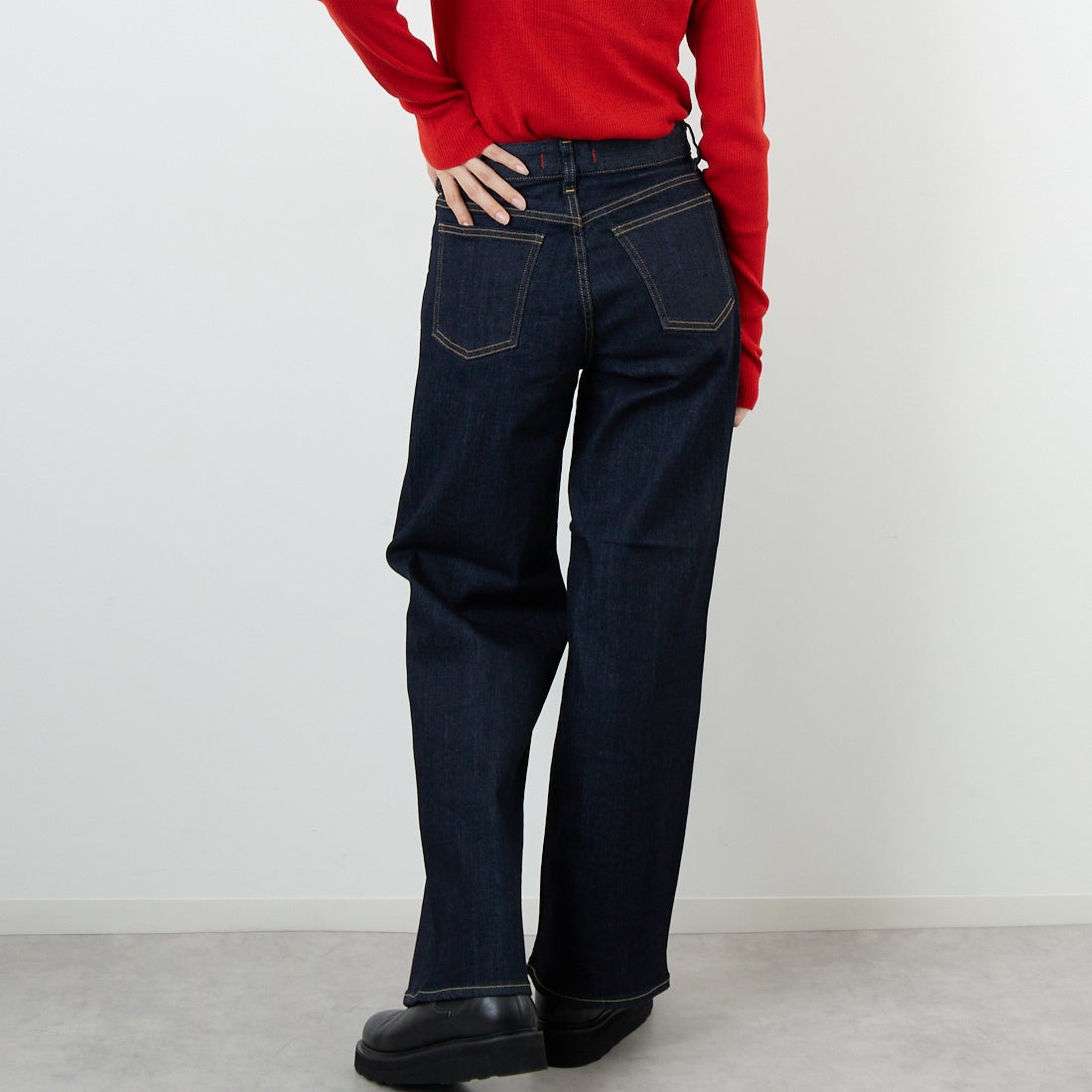 RED CARD TOKYO [レッドカード トーキョー] 35th Anniversary ワイドデニムパンツ [26W10101RNS] RINSE &&モデル身長：162cm 着用サイズ：22&&