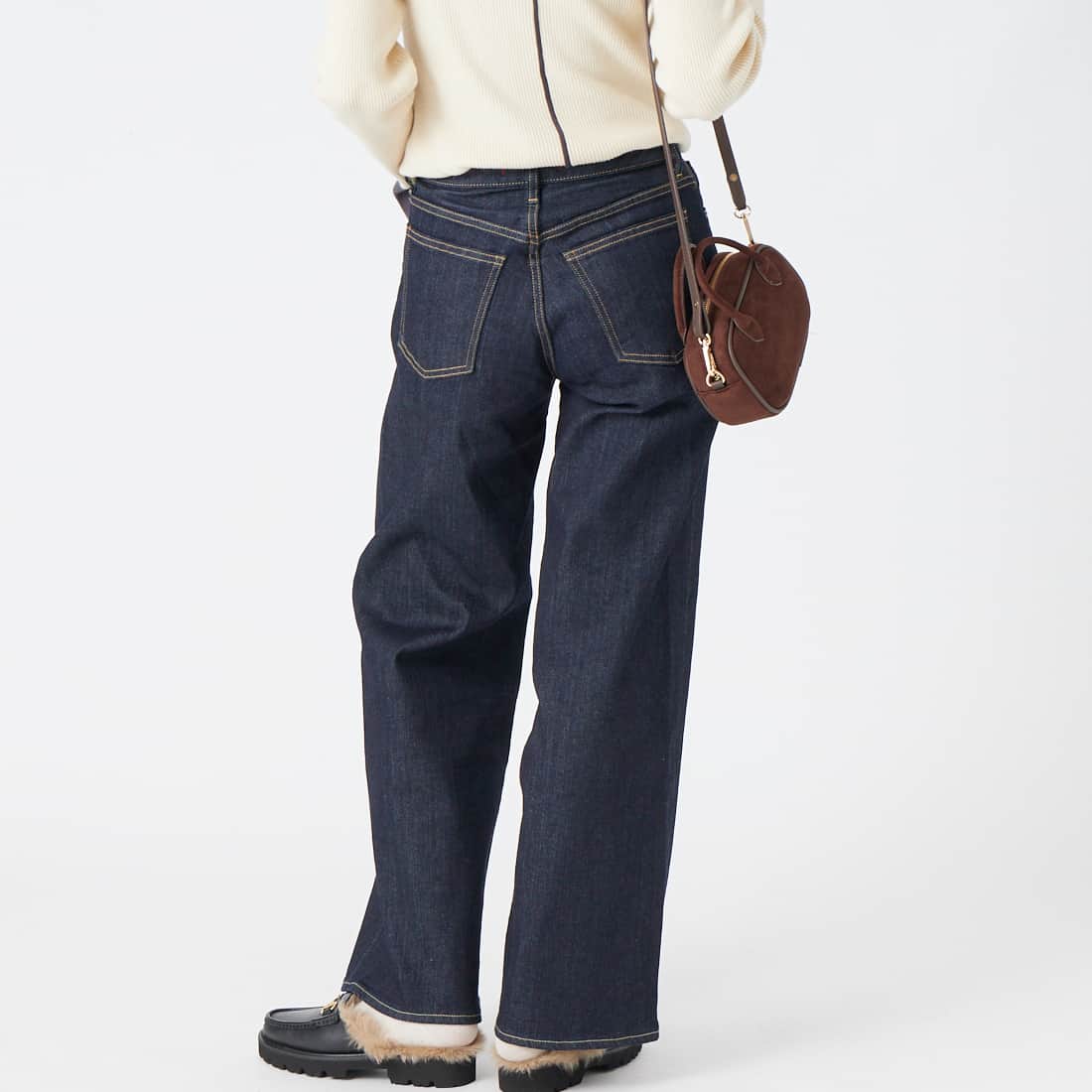 RED CARD TOKYO [レッドカード トーキョー] 35th Anniversary ワイドデニムパンツ [26W10101RNS] RINSE &&モデル身長：162cm 着用サイズ：22&&
