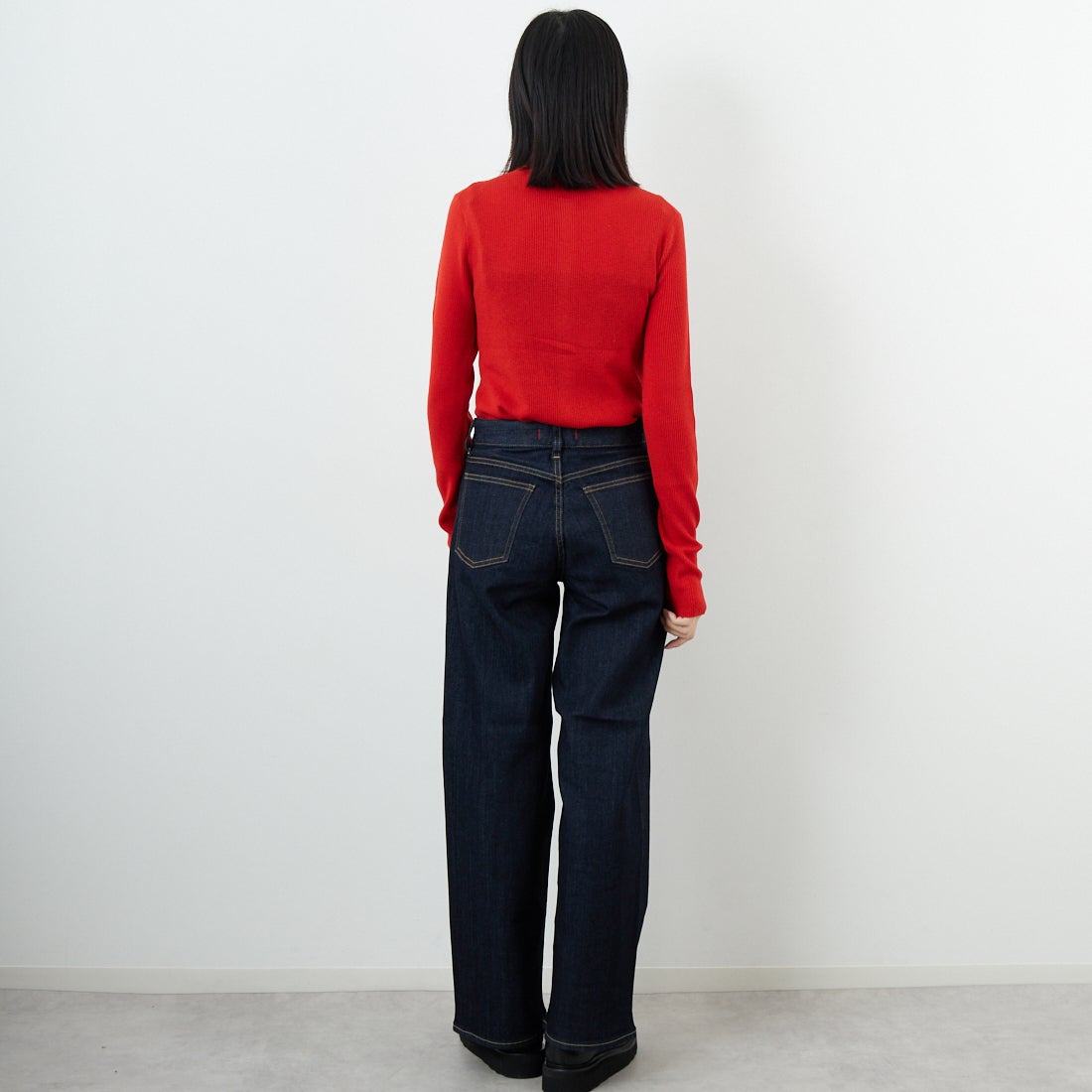 RED CARD TOKYO [レッドカード トーキョー] 35th Anniversary ワイドデニムパンツ [26W10101RNS] RINSE &&モデル身長：162cm 着用サイズ：22&&