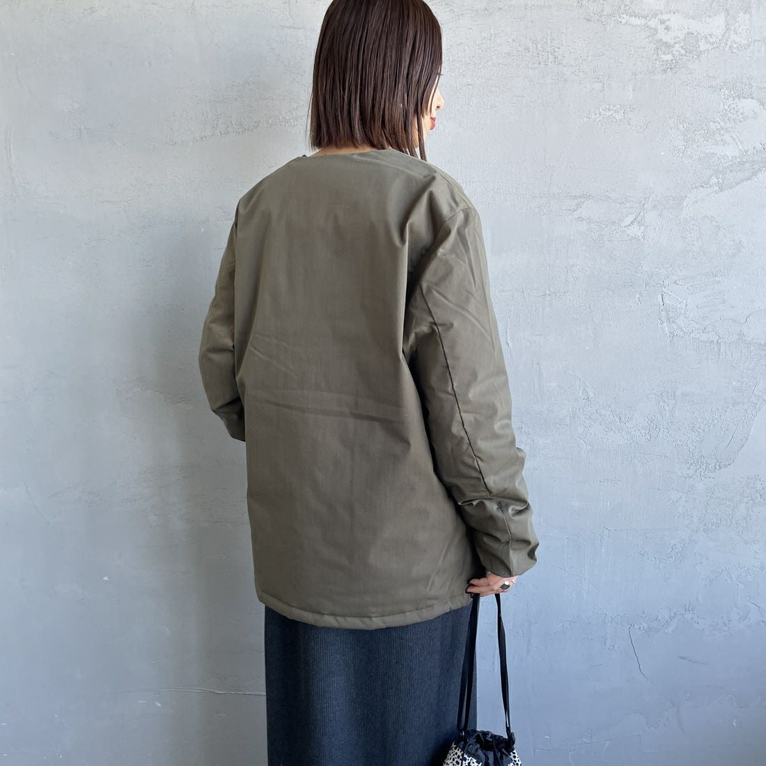 NANGA [ナンガ] ヒノックリップストップインナーダウンカーディガン [ND2441-1M300] AMG &&モデル身長：159cm 着用サイズ：S&&