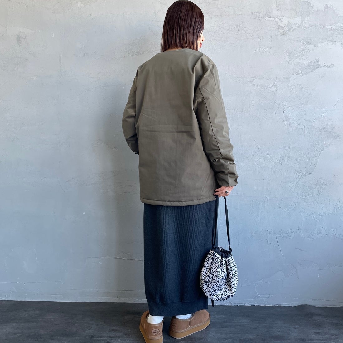 NANGA [ナンガ] ヒノックリップストップインナーダウンカーディガン [ND2441-1M300] AMG &&モデル身長：159cm 着用サイズ：S&&