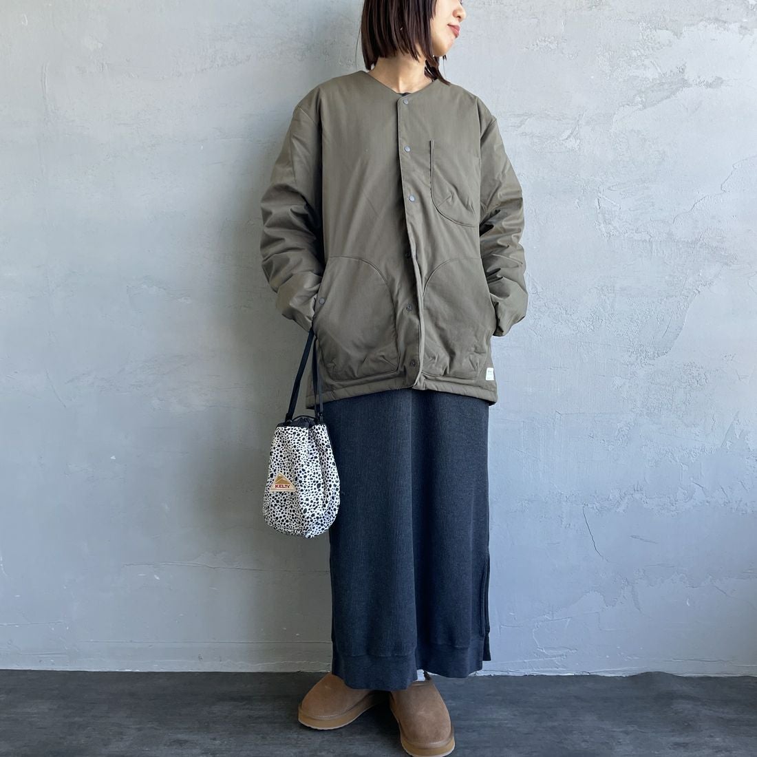 NANGA [ナンガ] ヒノックリップストップインナーダウンカーディガン [ND2441-1M300] AMG &&モデル身長：159cm 着用サイズ：S&&