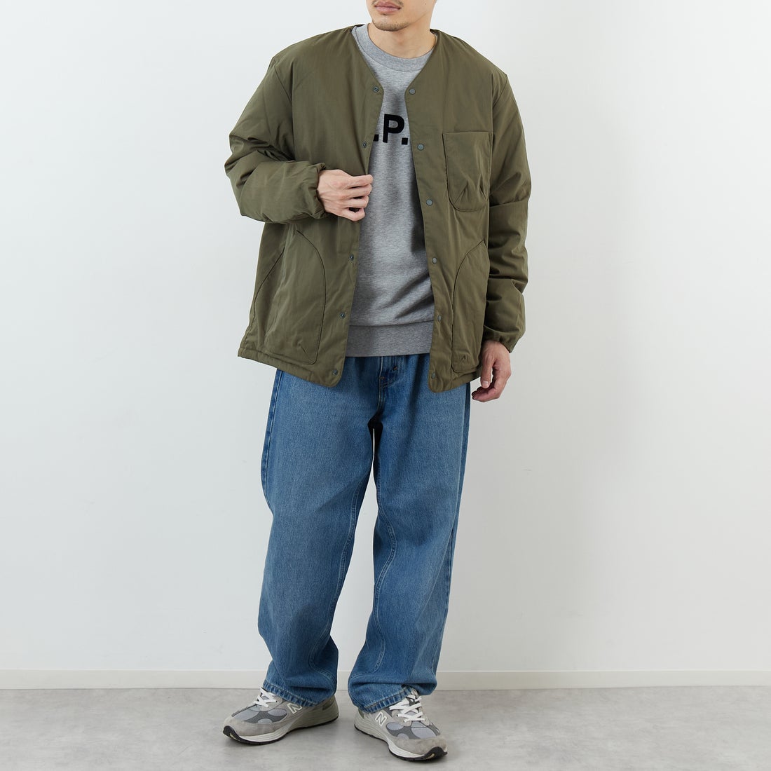 NANGA [ナンガ] ヒノックリップストップインナーダウンカーディガン [ND2441-1M300] AMG &&モデル身長：168cm 着用サイズ：M&&