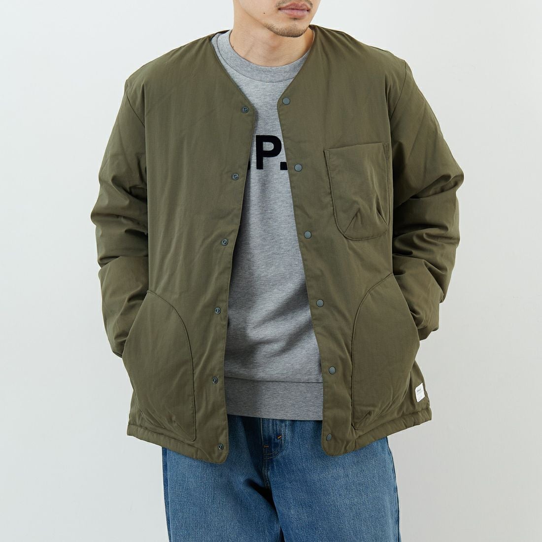 NANGA [ナンガ] ヒノックリップストップインナーダウンカーディガン [ND2441-1M300] AMG &&モデル身長：168cm 着用サイズ：M&&