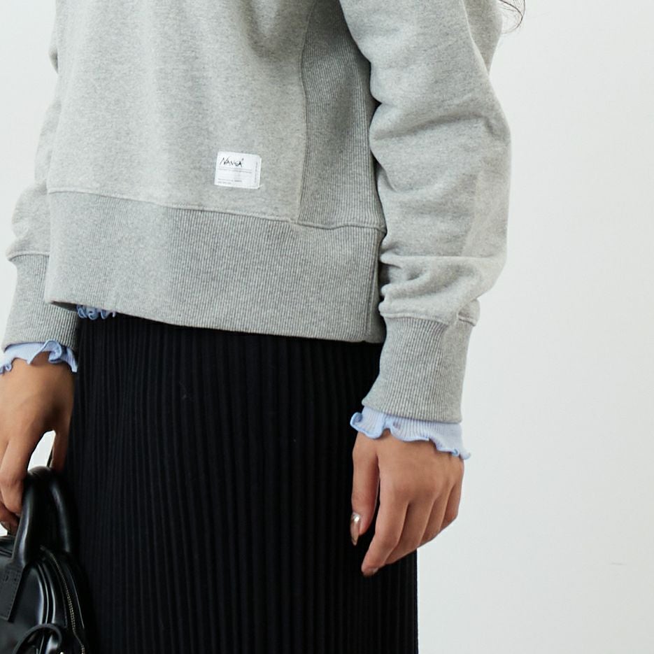 NANGA [ナンガ] ウィメンズ エコハイブリッドスウェットシャツ [NW2442-1F005] L.GRY &&モデル身長：162cm 着用サイズ：WM&&