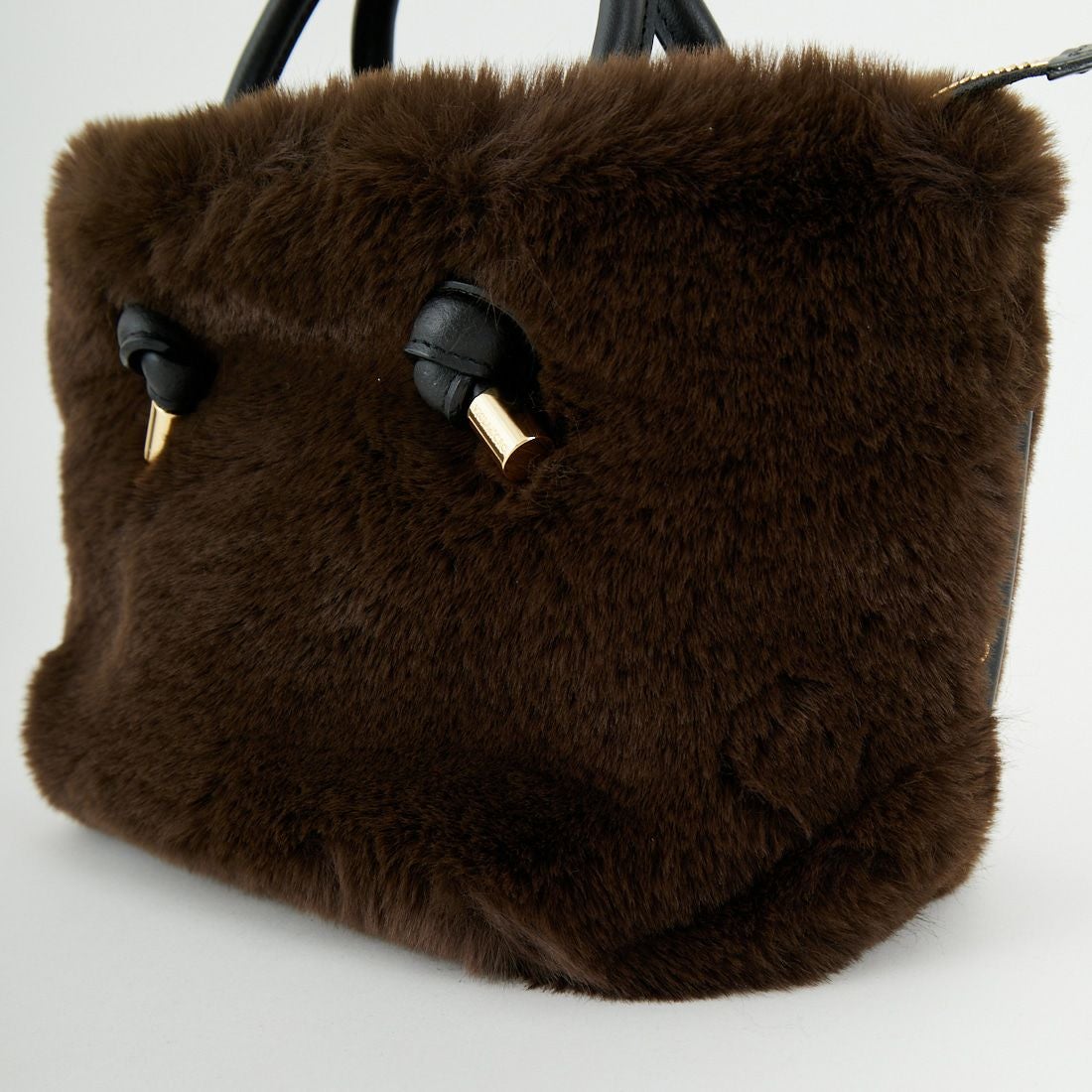 VIOLAd'ORO [ヴィオラドーロ] ELMO エコファーバッグ [V-8763] D.BROWN/BK