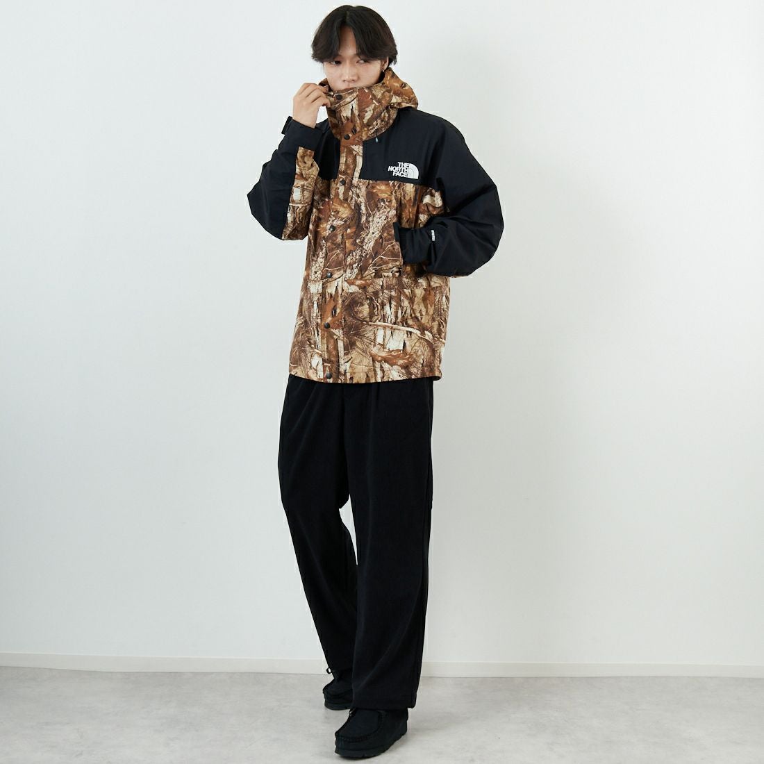 THE NORTH FACE [ザ ノースフェイス] ノベルティマウンテンライトジャケット [NP62551] FF &&モデル身長：179cm 着用サイズ：M&&