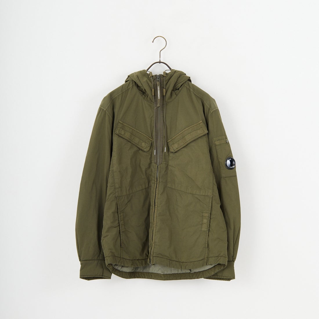 C.P.COMPANY [シーピーカンパニー] Chrome-R フーデッドジップオーバーシャツ [19CMOS084A] 683 IVY GR