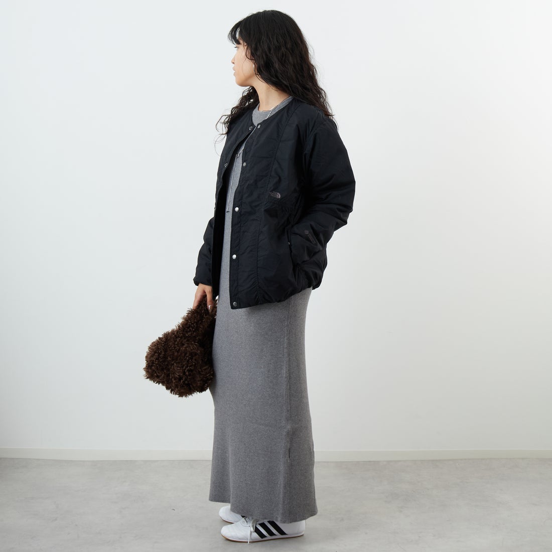 THE NORTH FACE [ザ ノースフェイス] オルタレーションゼファーシェルカーディガン [ND92561] K &&モデル身長：162cm 着用サイズ：S&&