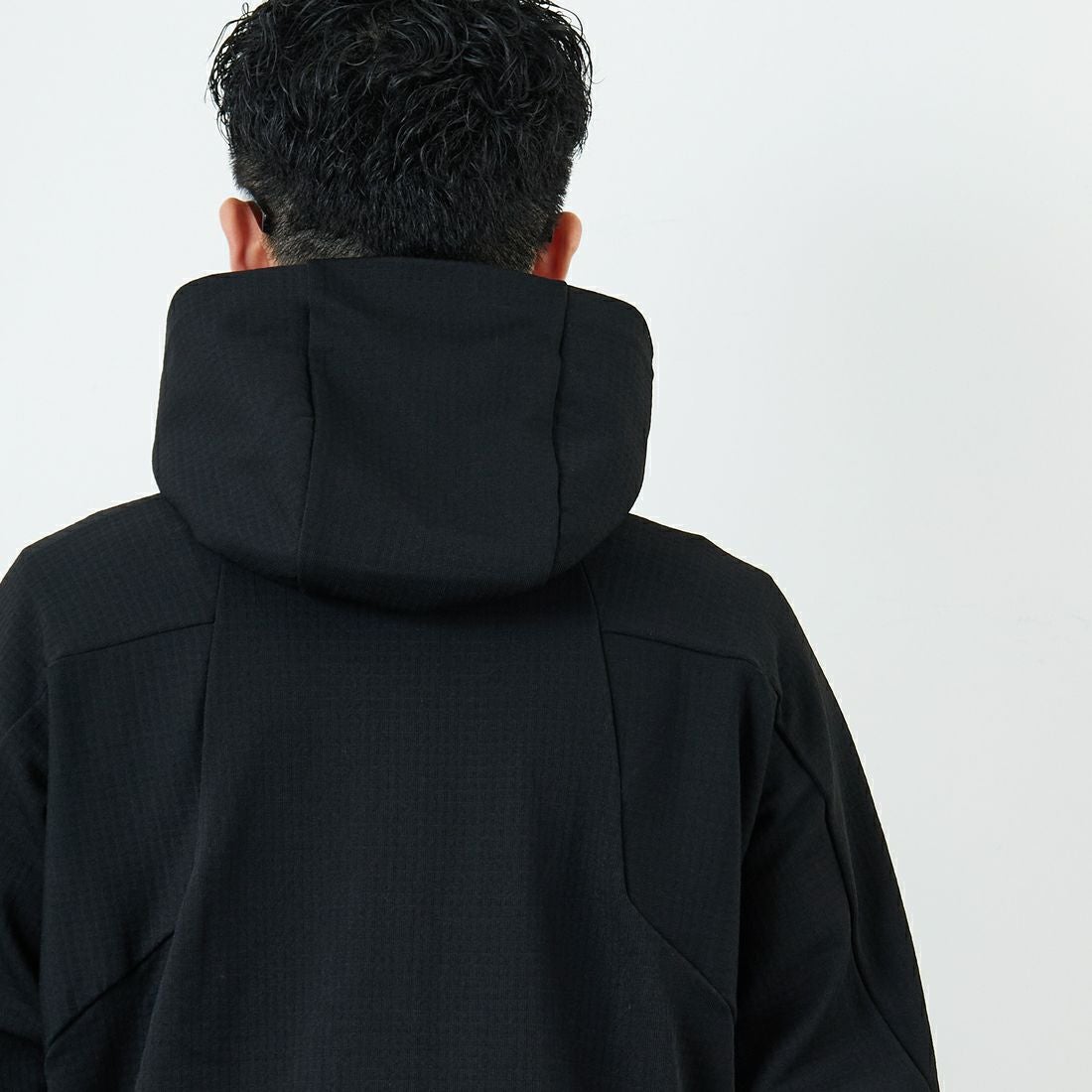 OAKLEY [オークリー] エンハンスグリッド フリースジャケット [FOA408211] 02E BLACKO &&モデル身長：168cm 着用サイズ：S&&