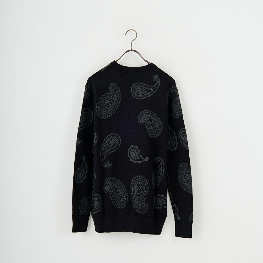 1PIU1UGUALE3 RELAX [ウノ ピゥ ウノ ウグァーレ トレ] ペイズリークルーネックニット [USK-25034] SN90 BLACK