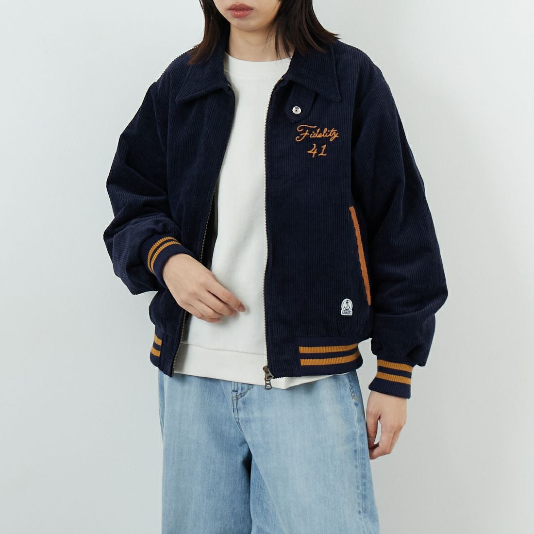 FIDELITY [フィデリティ] FIDELITY×SKOOKUM コーデュロイブルゾン [SN-25775900] 60 NAVY &&モデル身長：162cm 着用サイズ：S&&