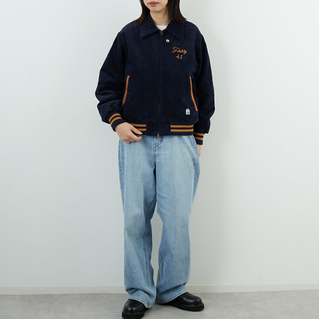 FIDELITY [フィデリティ] FIDELITY×SKOOKUM コーデュロイブルゾン [SN-25775900] 60 NAVY &&モデル身長：162cm 着用サイズ：S&&