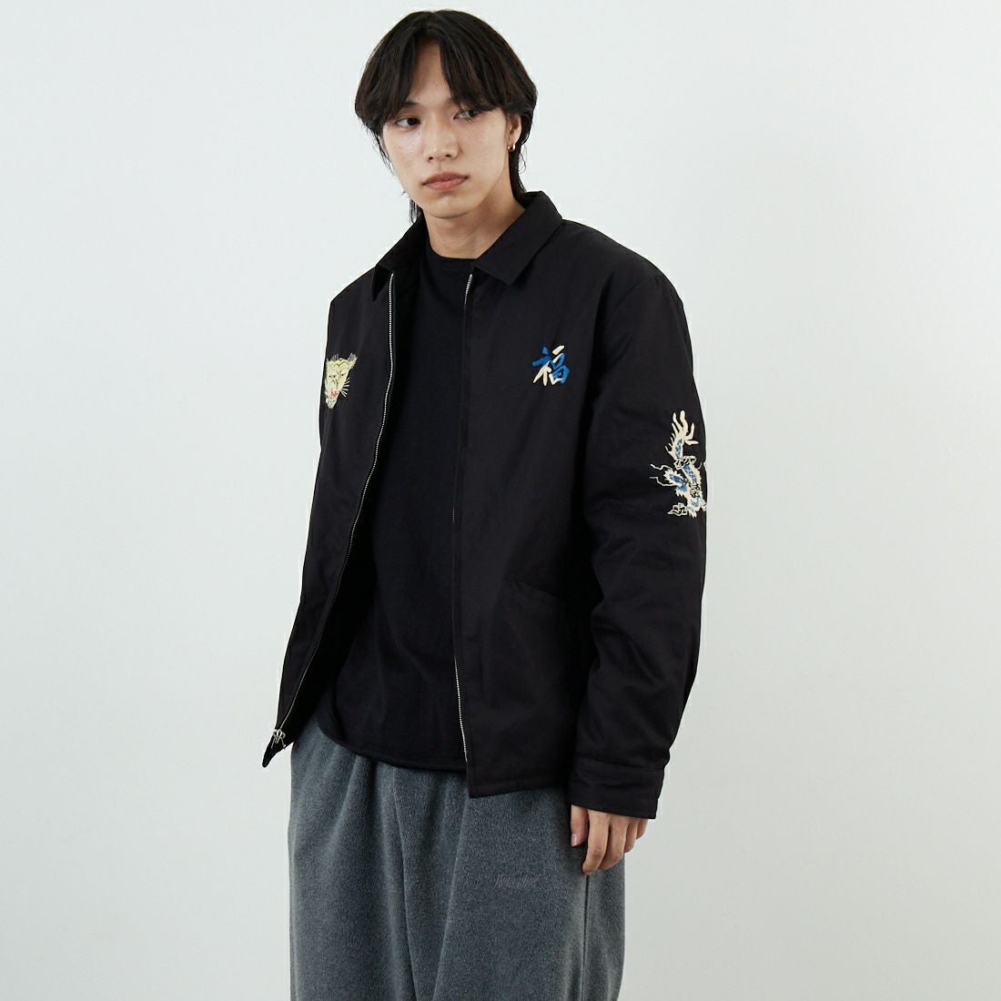 TAILOR TOYO [テーラートウヨウ] リバーシブルベトナムジャケット [TT15800] 119 BLACK &&モデル身長：179cm 着用サイズ：L&&