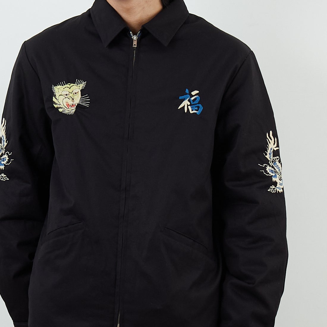 TAILOR TOYO [テーラートウヨウ] リバーシブルベトナムジャケット [TT15800] 119 BLACK &&モデル身長：179cm 着用サイズ：L&&