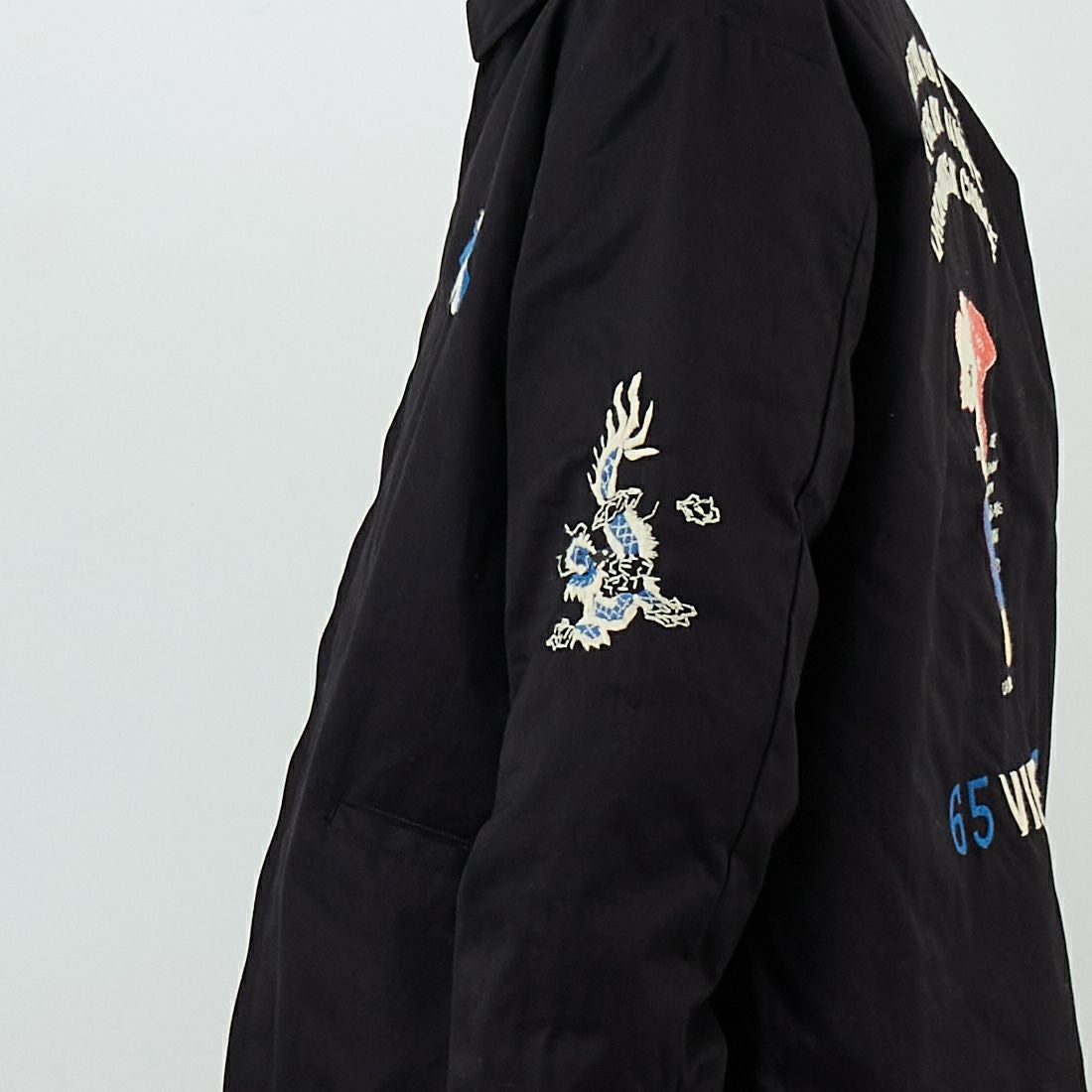 TAILOR TOYO [テーラートウヨウ] リバーシブルベトナムジャケット [TT15800] 119 BLACK &&モデル身長：179cm 着用サイズ：L&&