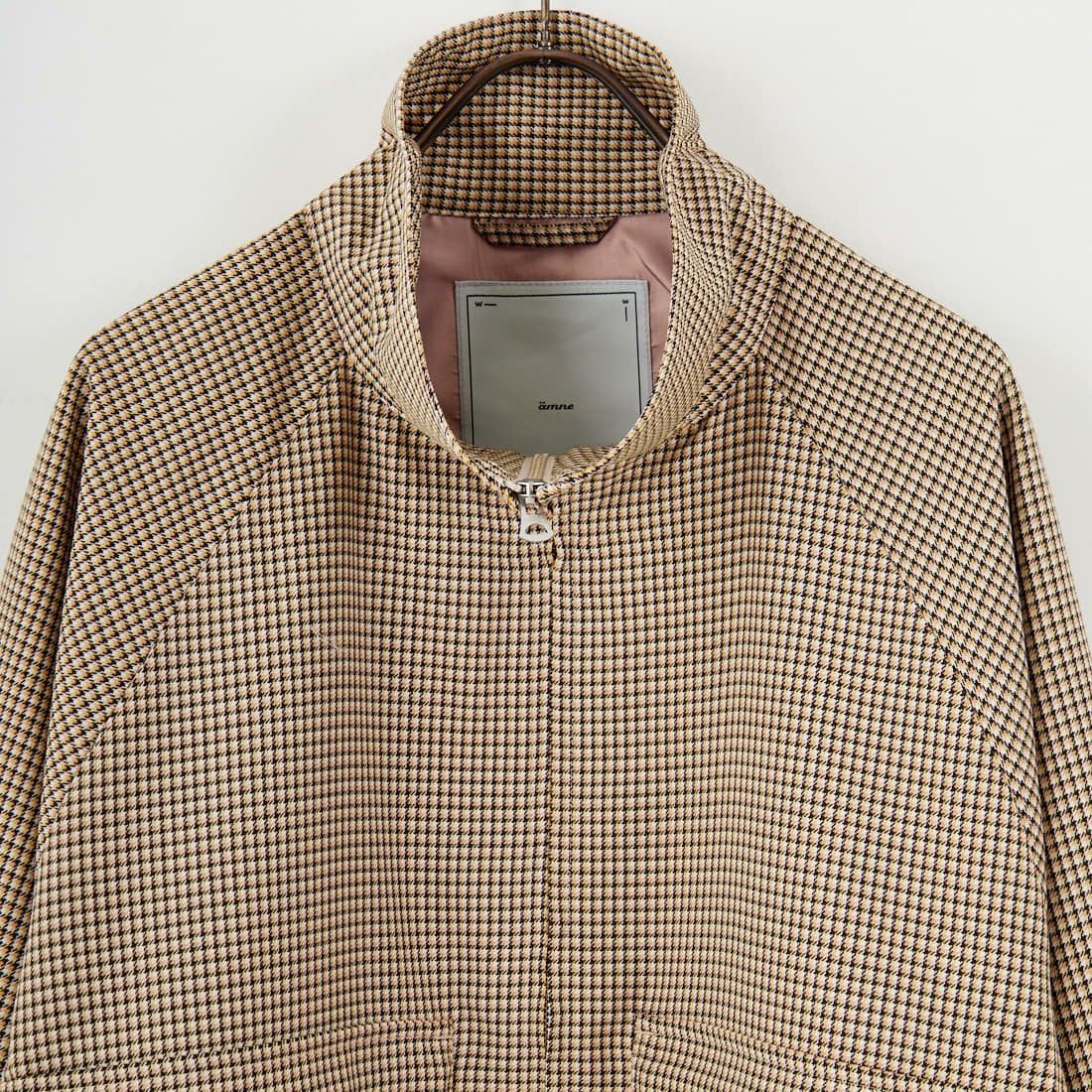 amne [アンヌ] ノンミュールジング チェックカバードブルゾン [AMN-BL-021] IVORY