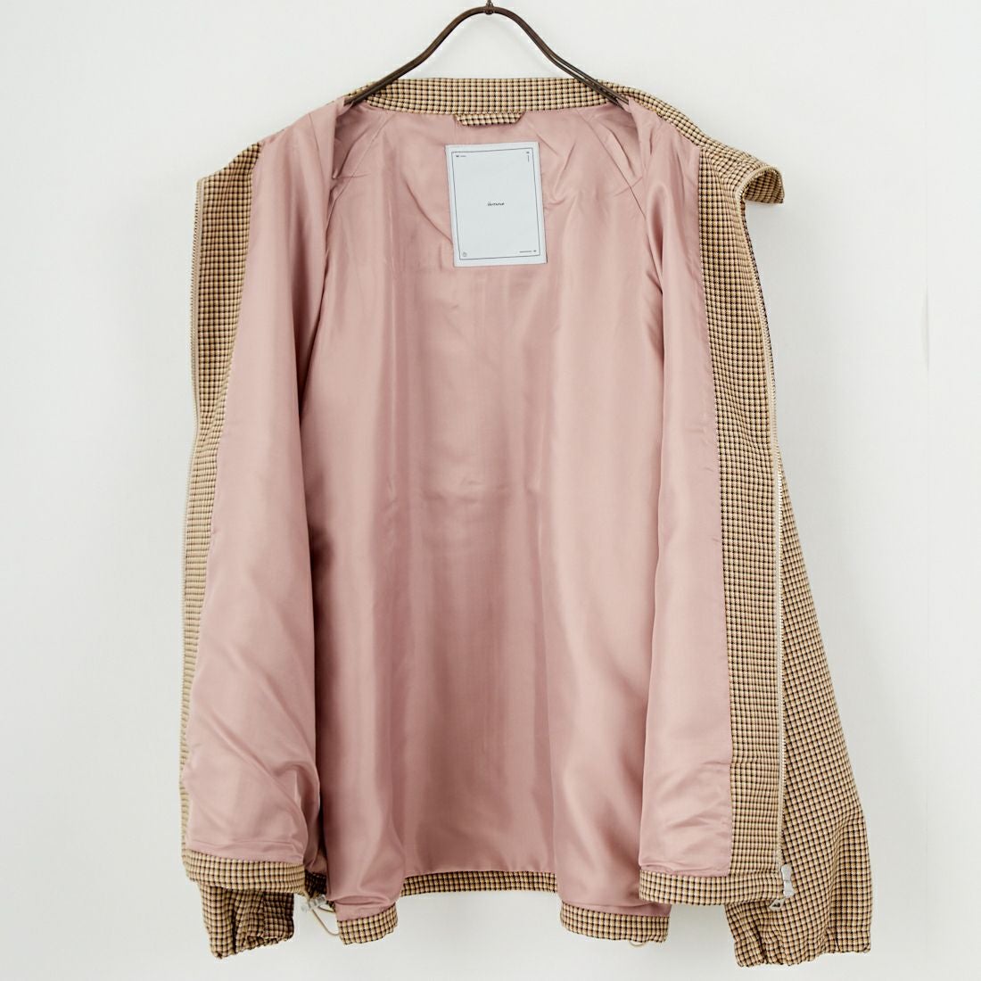 amne [アンヌ] ノンミュールジング チェックカバードブルゾン [AMN-BL-021] IVORY