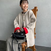 22 BEG/RED&&モデル身長：150cm 着用サイズ：F&&