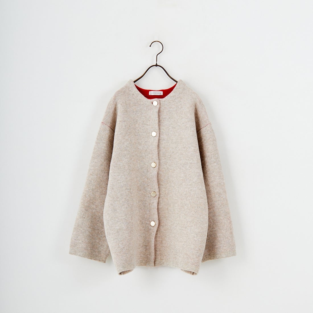 Maison de L'allure [メゾン ドゥ ラリュール] ダブルフェイスニットコート [M24131036] 22 BEG/RED