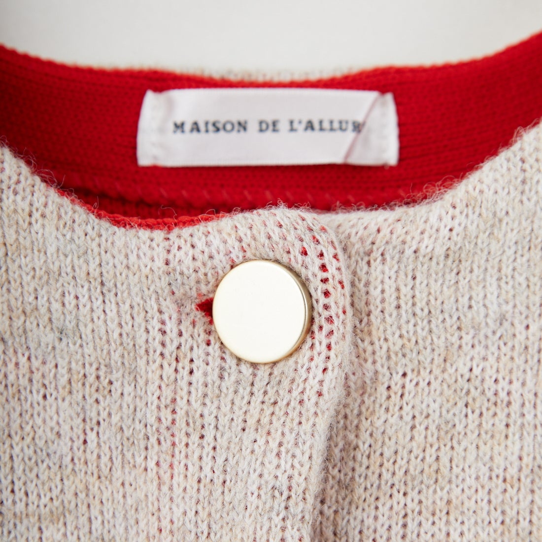 Maison de L'allure [メゾン ドゥ ラリュール] ダブルフェイスニットコート [M24131036] 22 BEG/RED