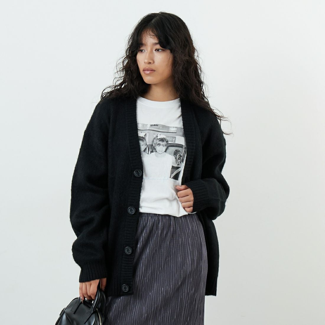 X-girl [エックスガール] フェイスジャガード ニットカーディガン