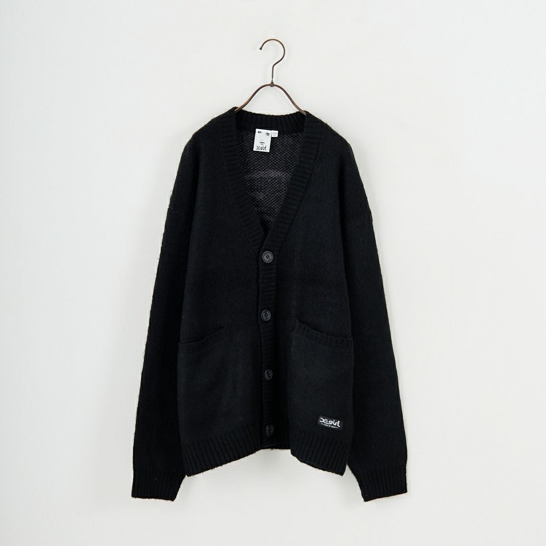 X-girl [エックスガール] フェイスジャガード ニットカーディガン