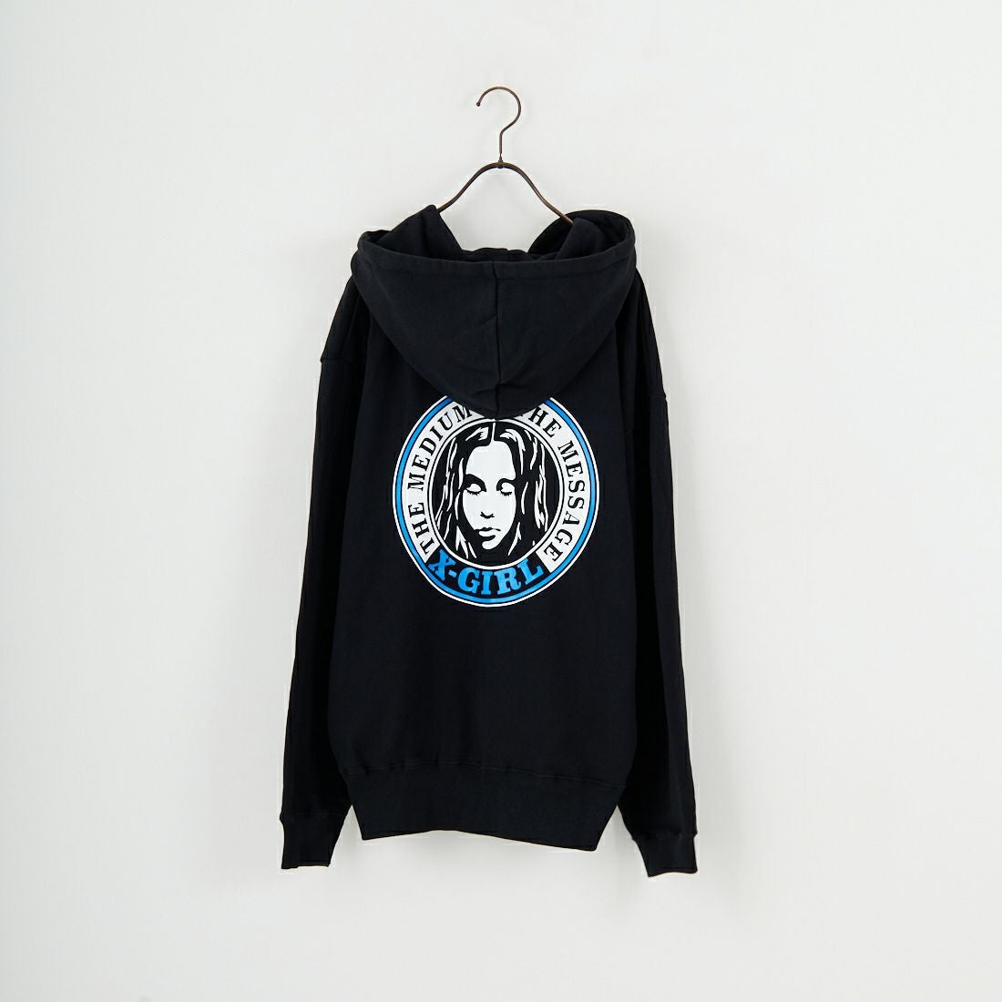 X-girl [エックスガール] サークルロゴ フルジップスウェットフーディ [105253012001] BLACK