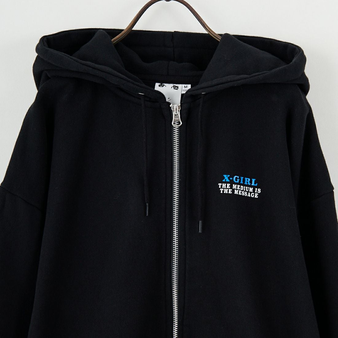 X-girl [エックスガール] サークルロゴ フルジップスウェットフーディ [105253012001] BLACK