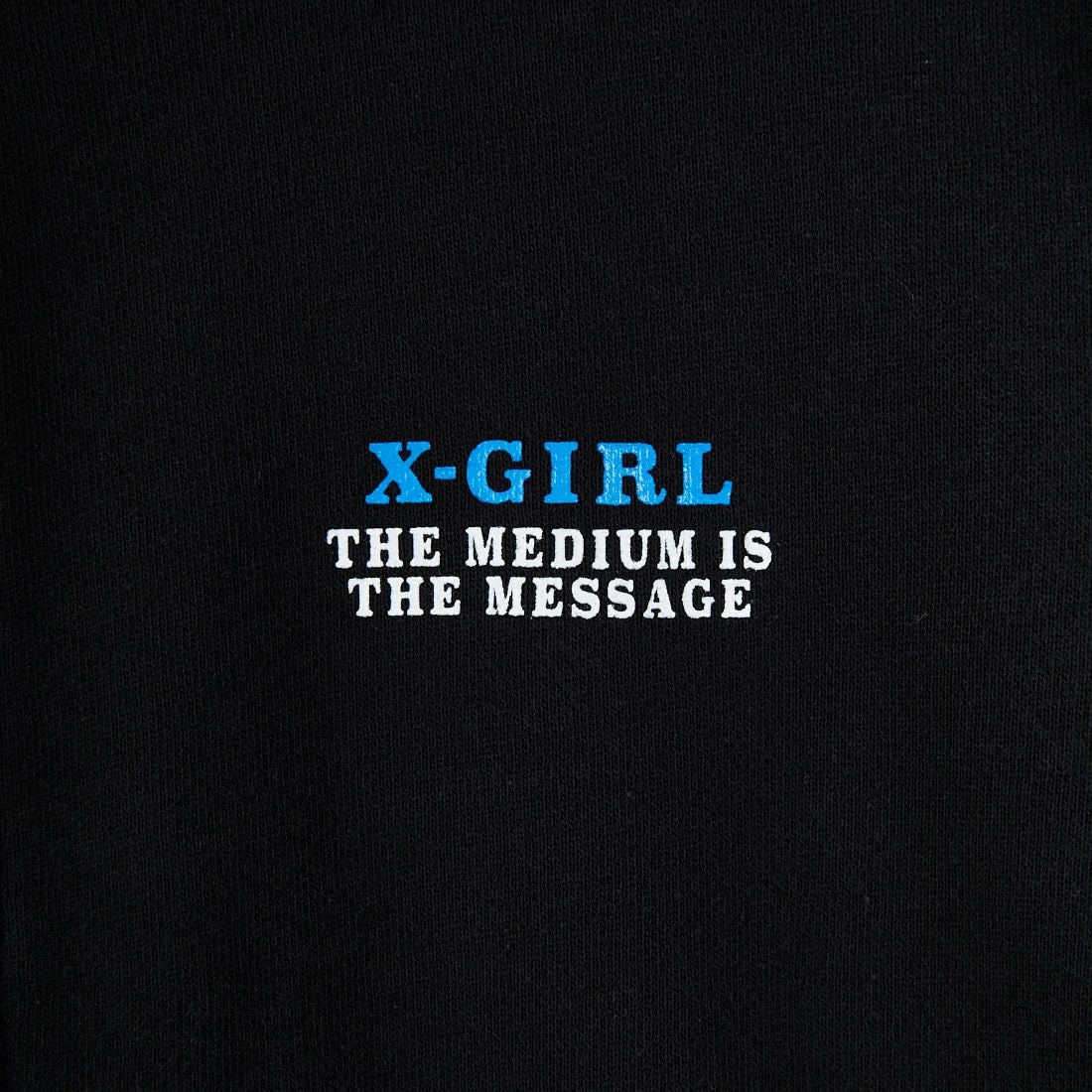 X-girl [エックスガール] サークルロゴ フルジップスウェットフーディ [105253012001] BLACK