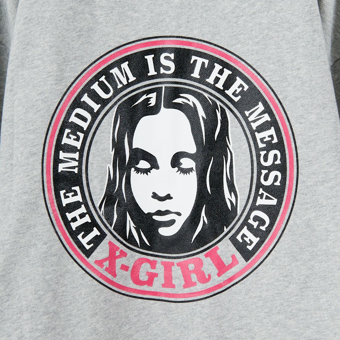 X-girl [エックスガール] サークルロゴ フルジップスウェットフーディ [105253012001] ASH