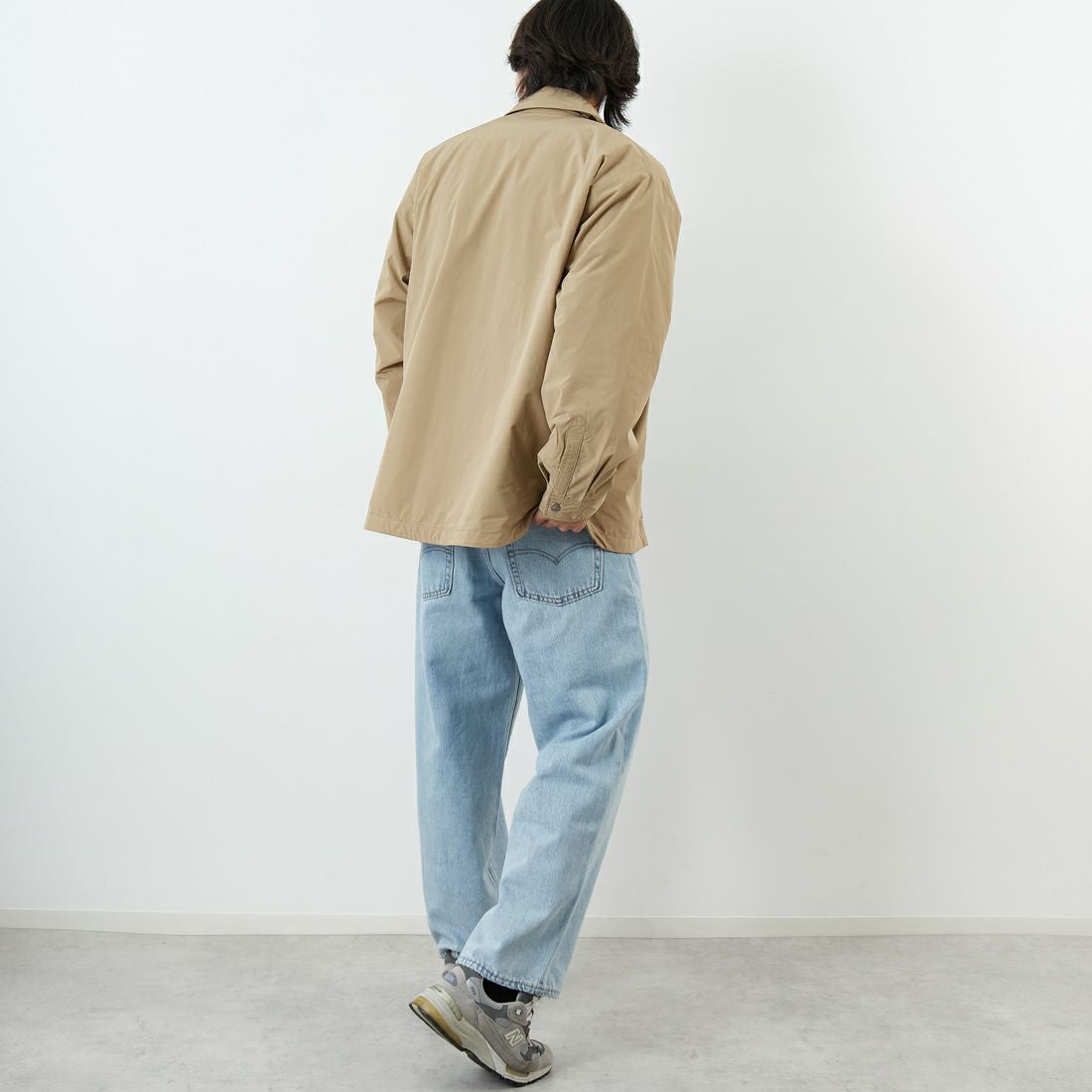 DANTON [ダントン] ピーチタフタ 中綿コーチジャケット [DT-A0716PNT] BEIGE &&モデル身長：179cm 着用サイズ：42&&