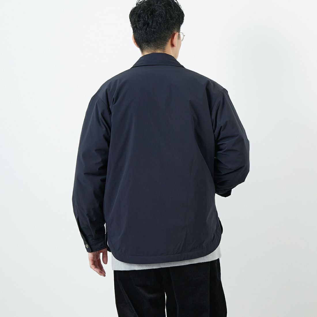 DANTON [ダントン] ピーチタフタ 中綿コーチジャケット [DT-A0716PNT] NAVY &&モデル身長：168cm 着用サイズ：38&&