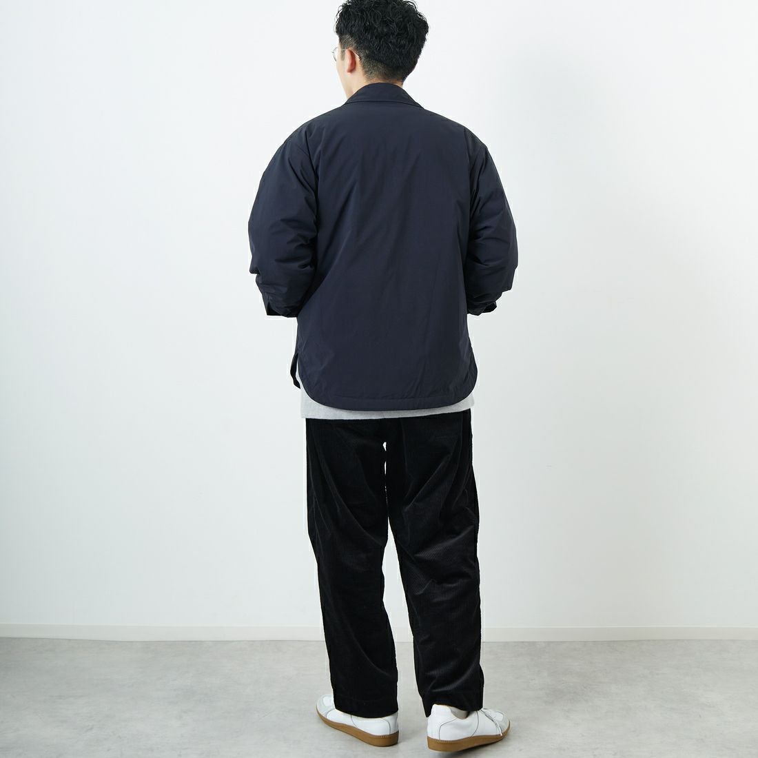 DANTON [ダントン] ピーチタフタ 中綿コーチジャケット [DT-A0716PNT] NAVY &&モデル身長：168cm 着用サイズ：38&&