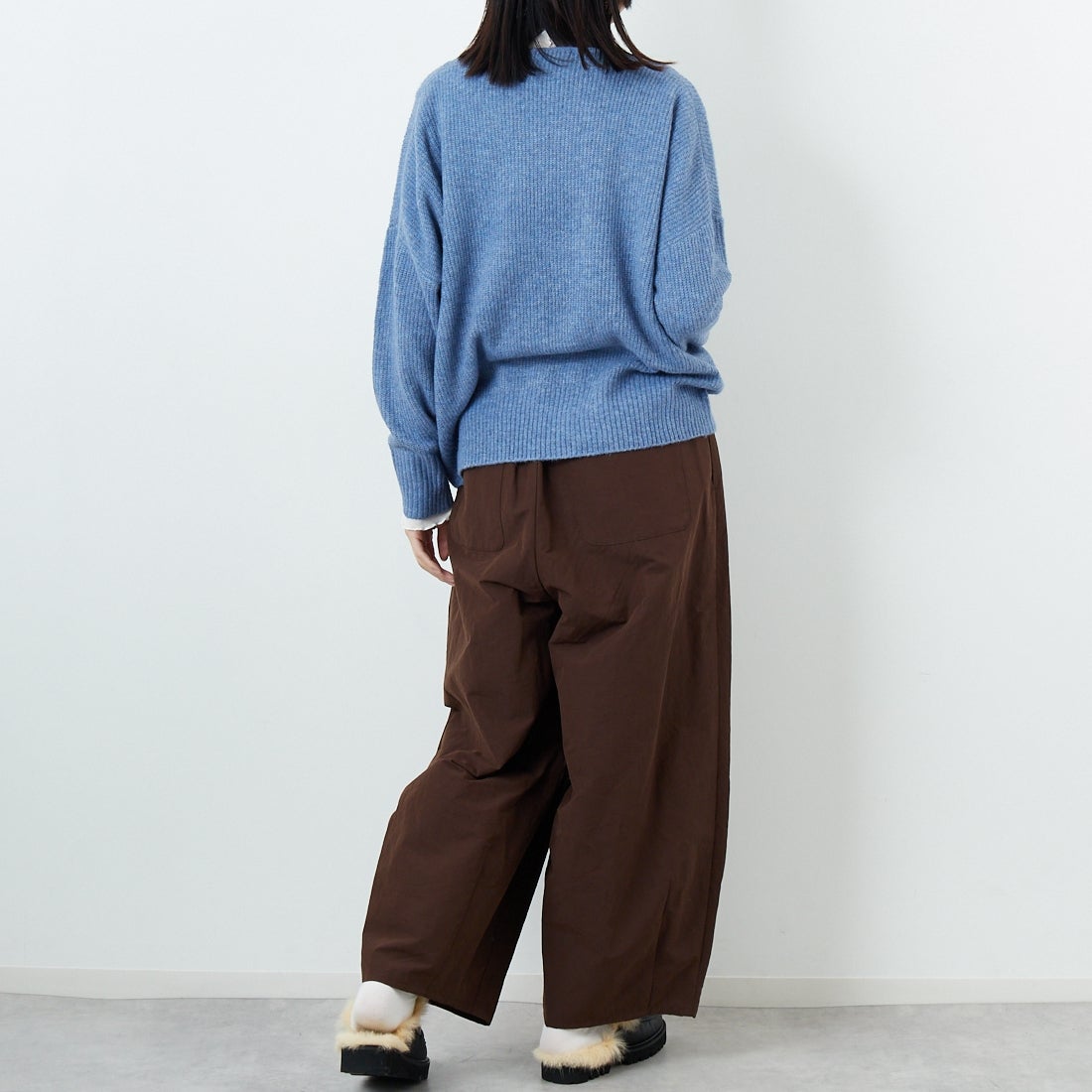 Jeans Factory Clothes [ジーンズファクトリークローズ] Vネックプルオーバー [998-18900] 85 ﾌﾞﾙｰ &&モデル身長：162cm 着用サイズ：F&&