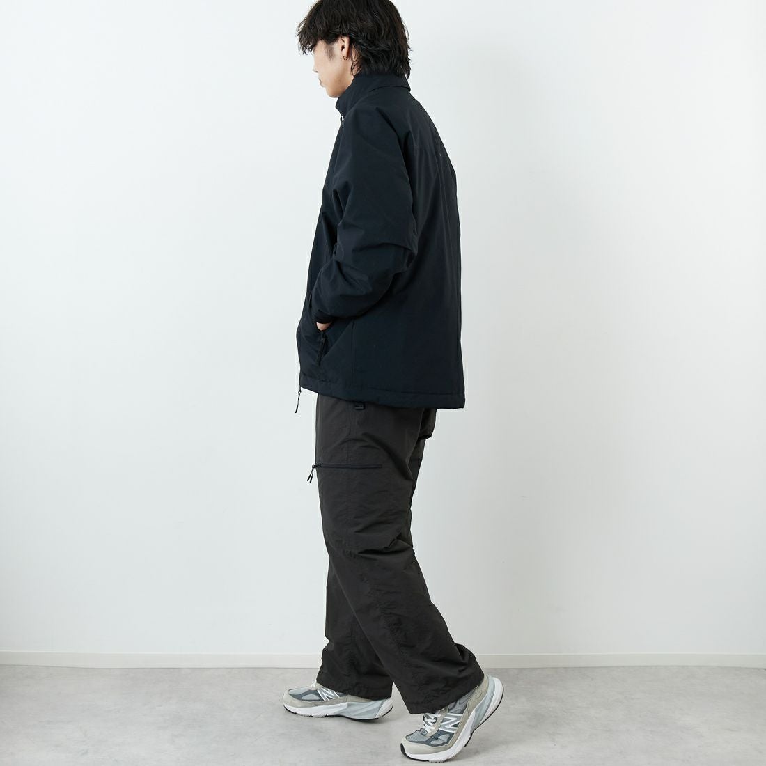 +phenix [プラスフェニックス] 別注 LEVEL7 ダウンジャケット [POO-25080IN-JF] BLACK &&モデル身長：179cm 着用サイズ：XL&&