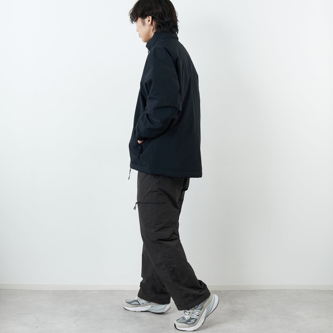 +phenix [プラスフェニックス] 別注 LEVEL7 ダウンジャケット [POO-25080IN-JF] BLACK &&モデル身長：179cm 着用サイズ：XL&&