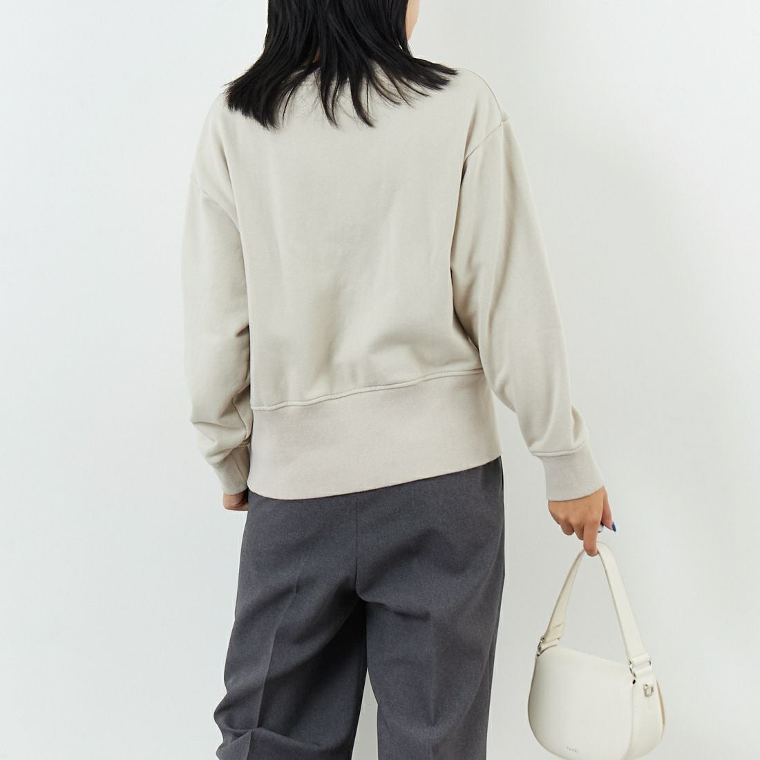 Commencement [コメンスメント] オープンクルーネックスウェット [C-320] SILVER &&モデル身長：167cm 着用サイズ：F&&