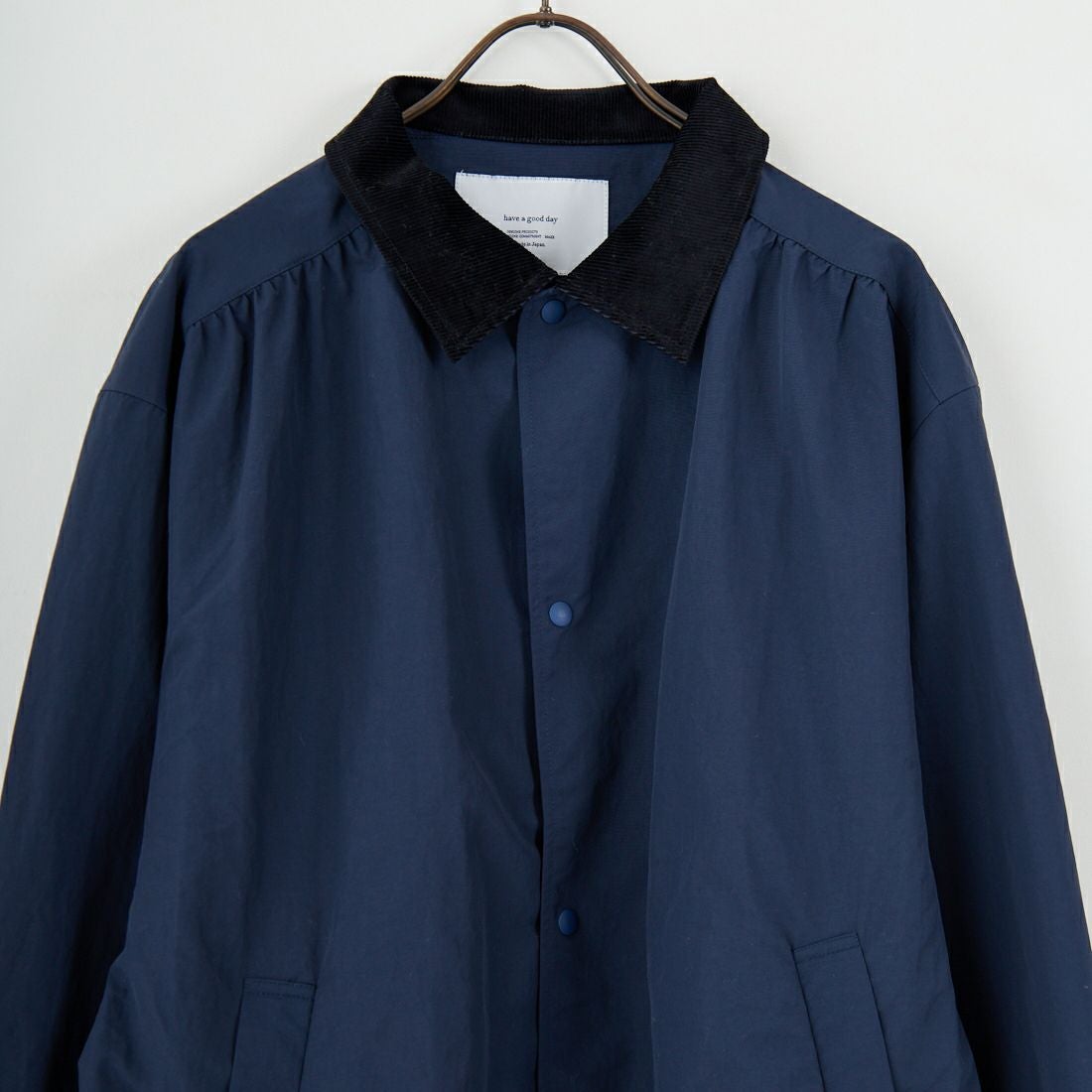 have a good day [ハブアグッドデイ] コーデュロイ襟 ナイロンコーチジャケット [HGD-340] NAVY
