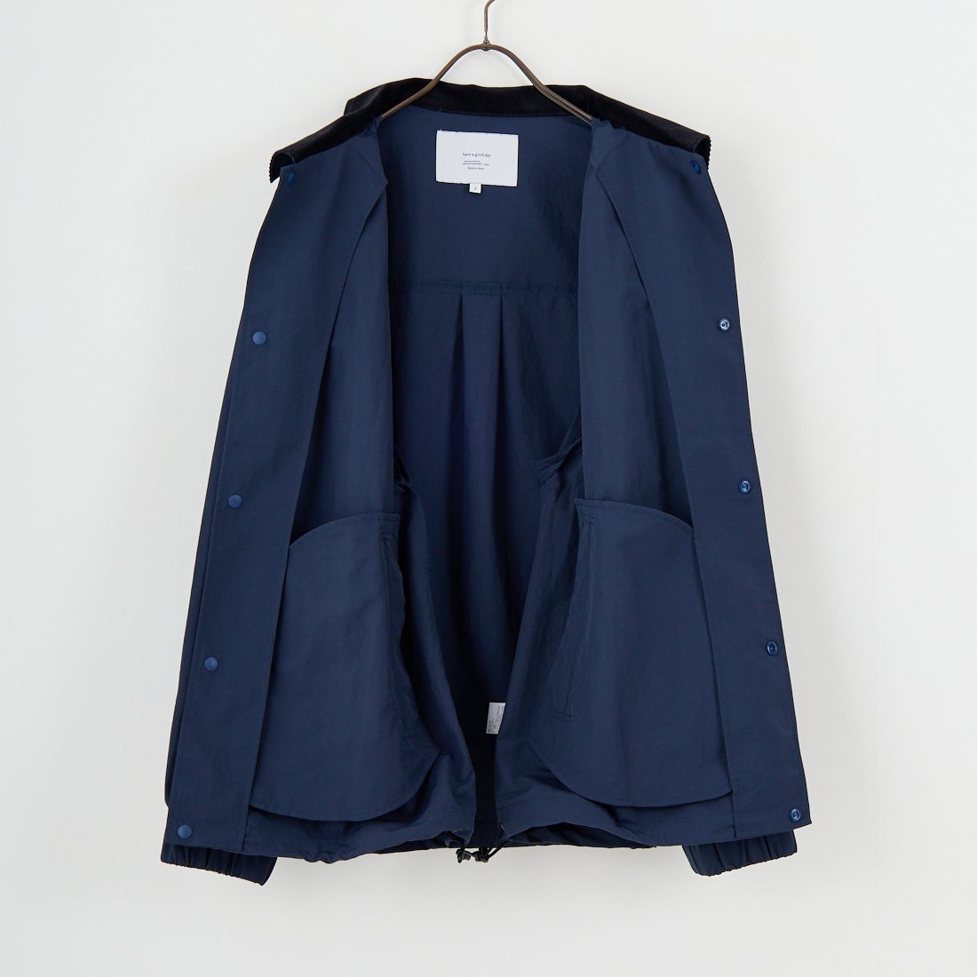 have a good day [ハブアグッドデイ] コーデュロイ襟 ナイロンコーチジャケット [HGD-340] NAVY