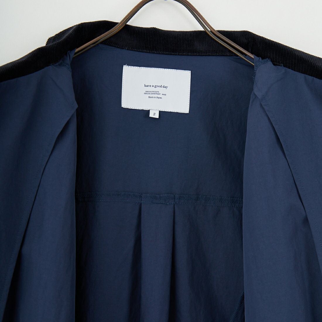 have a good day [ハブアグッドデイ] コーデュロイ襟 ナイロンコーチ